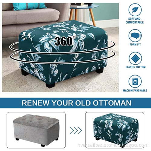 Fleece Printing Rectangle Stretch Ottoman Sofa Slipcovers